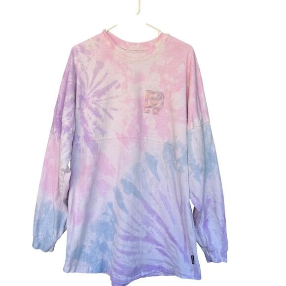 Walt Disney World Spirit Jersey Shirt Womens XL Pastel Tie Dye Long Sleeve Crew - Picture 2 of 8